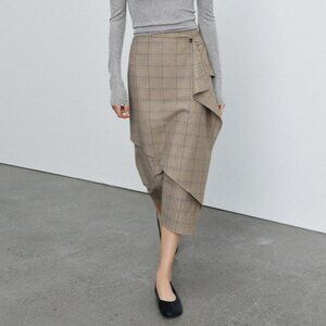 ZARA PLAID RUFFLED SKIRT ZW COLLECTION